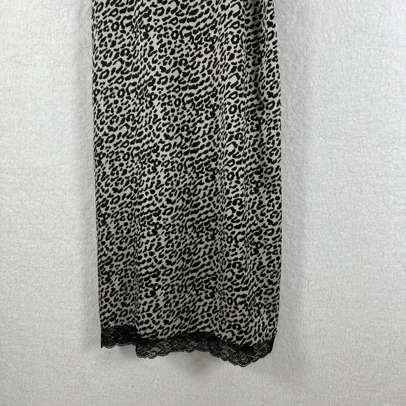 Y2K Crescent L Slip Dress Animal Print Side Zipper Sweetheart Lace Neck and Hem - Picture 8 of 16
